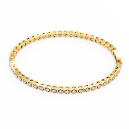Hexagon Shaped Round Diamond Tennis Bracelet | Geometric Honeycomb Bracelet for Women