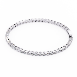 Hexagon Shaped Round Diamond Tennis Bracelet | Geometric Honeycomb Bracelet for Women