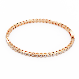 Hexagon Shaped Round Diamond Tennis Bracelet | Geometric Honeycomb Bracelet for Women