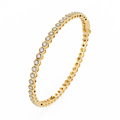 Hexagon Shaped Round Diamond Tennis Bracelet | Geometric Honeycomb Bracelet for Women