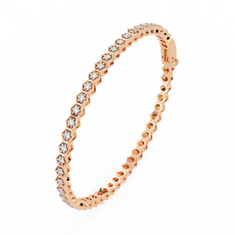 Hexagon Shaped Round Diamond Tennis Bracelet | Geometric Honeycomb Bracelet for Women