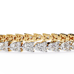 Yellow Gold Diamond Cluster Tennis Bracelet | Sparkling Multi-Stone Eternity Bracelet for Women
