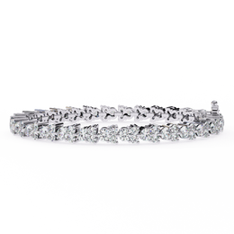 Yellow Gold Diamond Cluster Tennis Bracelet | Sparkling Multi-Stone Eternity Bracelet for Women