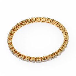 Yellow Gold Diamond Cluster Tennis Bracelet | Sparkling Multi-Stone Eternity Bracelet for Women