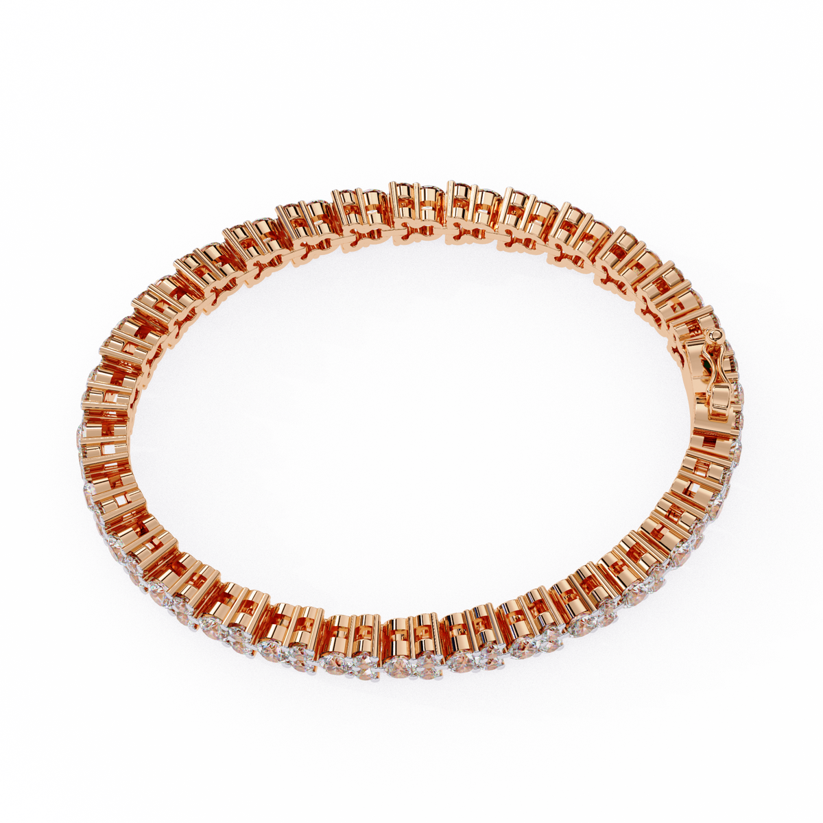 Yellow Gold Diamond Cluster Tennis Bracelet | Sparkling Multi-Stone Eternity Bracelet for Women