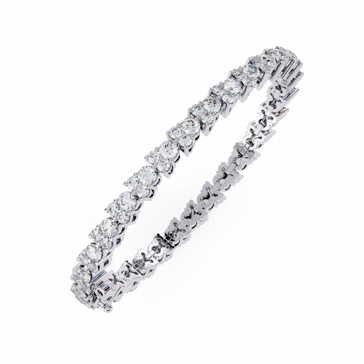 Yellow Gold Diamond Cluster Tennis Bracelet | Sparkling Multi-Stone Eternity Bracelet for Women