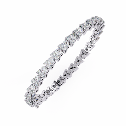 Yellow Gold Diamond Cluster Tennis Bracelet | Sparkling Multi-Stone Eternity Bracelet for Women