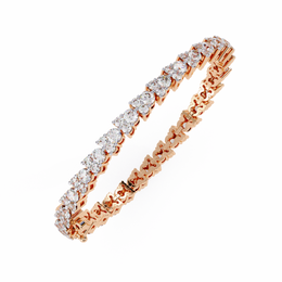 Yellow Gold Diamond Cluster Tennis Bracelet | Sparkling Multi-Stone Eternity Bracelet for Women