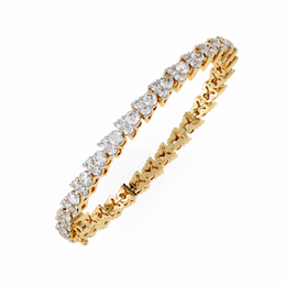 Yellow Gold Diamond Cluster Tennis Bracelet | Sparkling Multi-Stone Eternity Bracelet for Women