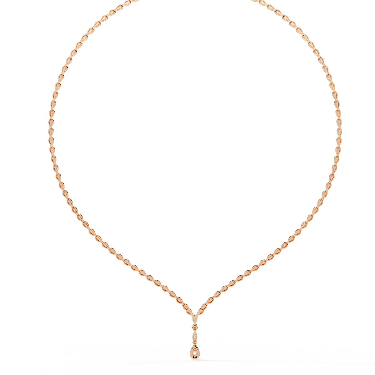 Round Diamond Pear Shape Cluster Pendant Necklace, 18K White Gold Teardrop Halo Jewelry