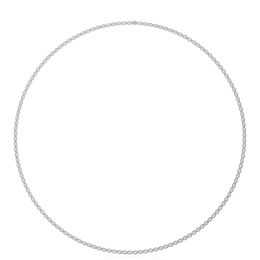 Horizontal Oval Cut Diamond Tennis Necklace, 18K Gold East-West Riviera Choker, Luxury Statement Bridal Jewelry