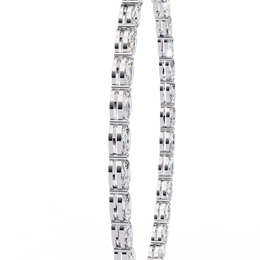 Horizontal Oval Cut Diamond Tennis Necklace, 18K Gold East-West Riviera Choker, Luxury Statement Bridal Jewelry