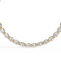 Horizontal Oval Cut Diamond Tennis Necklace, 18K Gold East-West Riviera Choker, Luxury Statement Bridal Jewelry