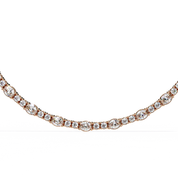 Dazzling Oval & Round Cut Diamond Statement Tennis Necklace