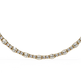 Dazzling Oval & Round Cut Diamond Statement Tennis Necklace