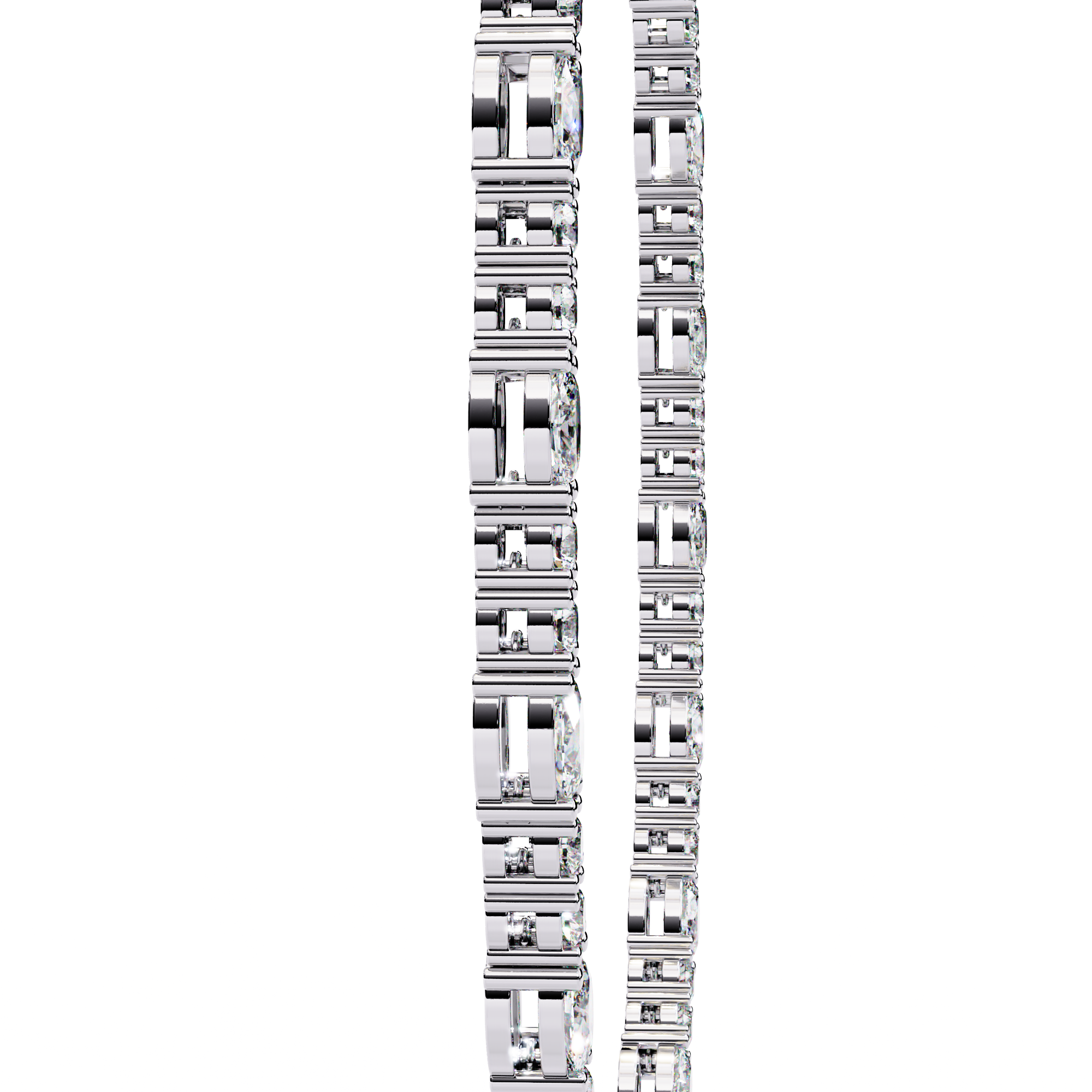 Dazzling Oval & Round Cut Diamond Statement Tennis Necklace