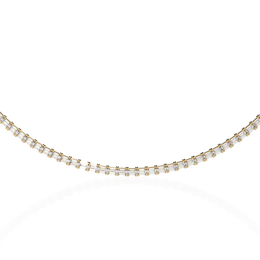 Emerald Cut Lab Grown Diamond Tennis Necklace | 18K Yellow Gold Eternity Riviera Chain