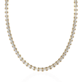 Emerald Cut Lab Grown Diamond Tennis Necklace | 18K Yellow Gold Eternity Riviera Chain