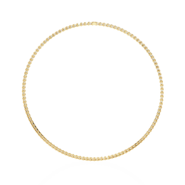 Emerald Cut Lab Grown Diamond Tennis Necklace | 18K Yellow Gold Eternity Riviera Chain
