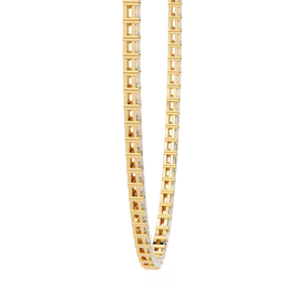 Emerald Cut Lab Grown Diamond Tennis Necklace | 18K Yellow Gold Eternity Riviera Chain