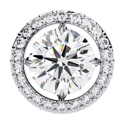 Round Cut Diamond Floating Circle Halo Stud Earrings in 18K Yellow Gold