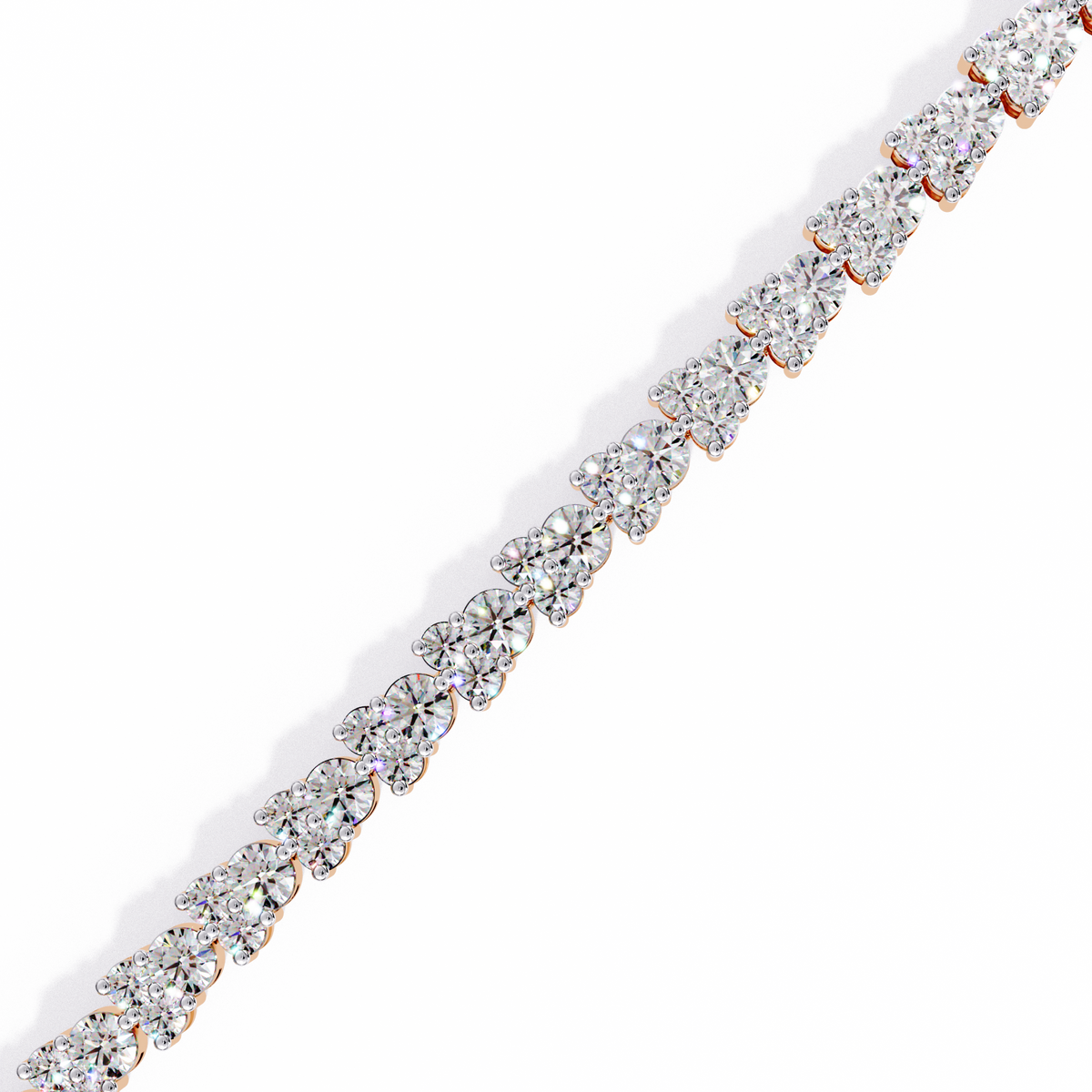Yellow Gold Diamond Cluster Tennis Bracelet | Sparkling Multi-Stone Eternity Bracelet for Women