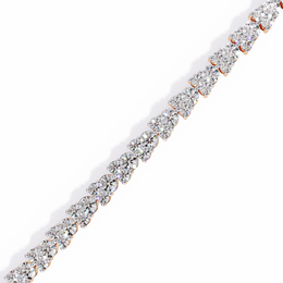 Yellow Gold Diamond Cluster Tennis Bracelet | Sparkling Multi-Stone Eternity Bracelet for Women