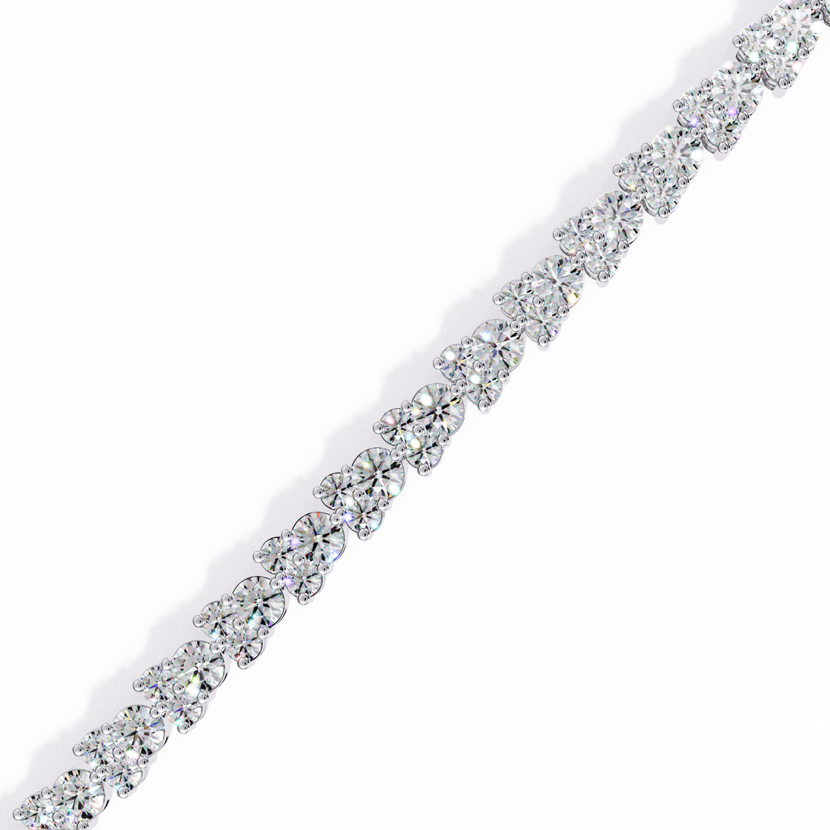 Yellow Gold Diamond Cluster Tennis Bracelet | Sparkling Multi-Stone Eternity Bracelet for Women