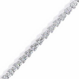 Yellow Gold Diamond Cluster Tennis Bracelet | Sparkling Multi-Stone Eternity Bracelet for Women