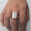 11.50 Ct Radiant Lab Grown Diamond 8 claw Prongs 14 Kt Yellow Gold Ring