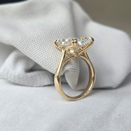 11.50 Ct Radiant Lab Grown Diamond 8 claw Prongs 14 Kt Yellow Gold Ring