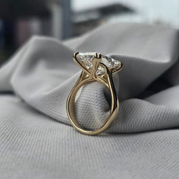 11.50 Ct Radiant Lab Grown Diamond 8 claw Prongs 14 Kt Yellow Gold Ring