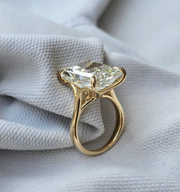 15CT Radiant Cut Lab Grown Diamond 4 claw Prong 10kt Gold Ring