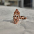 7.00ct Fancy vivid Pink Lab grown Diamond Six Prong Flower Crown Cathedral Set 10kt Rose Gold Ring