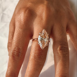 7.00ct Fancy vivid Pink Lab grown Diamond Six Prong Flower Crown Cathedral Set 10kt Rose Gold Ring