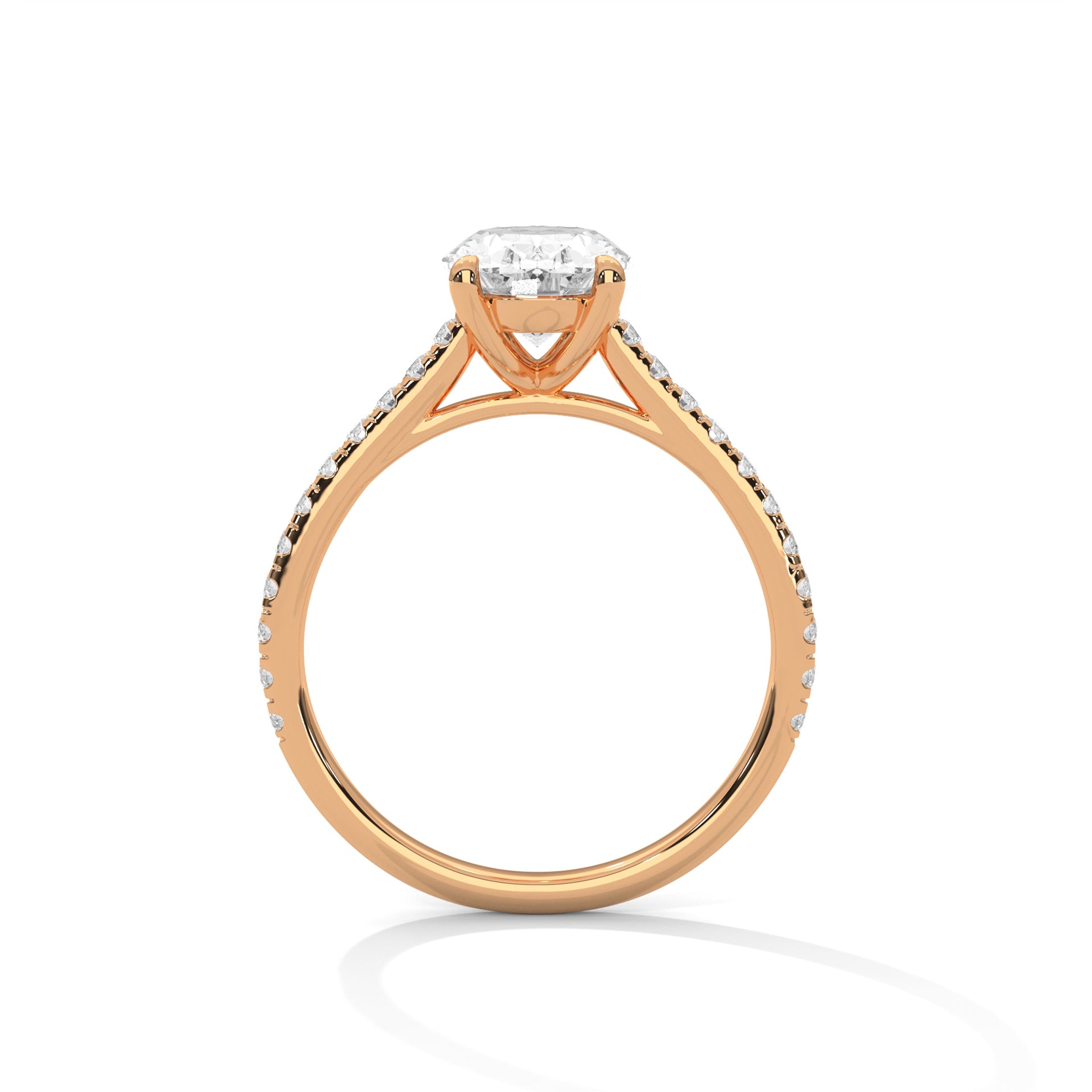 1.50CT Brilliant Oval Diamond Pave Set Ring - image 6