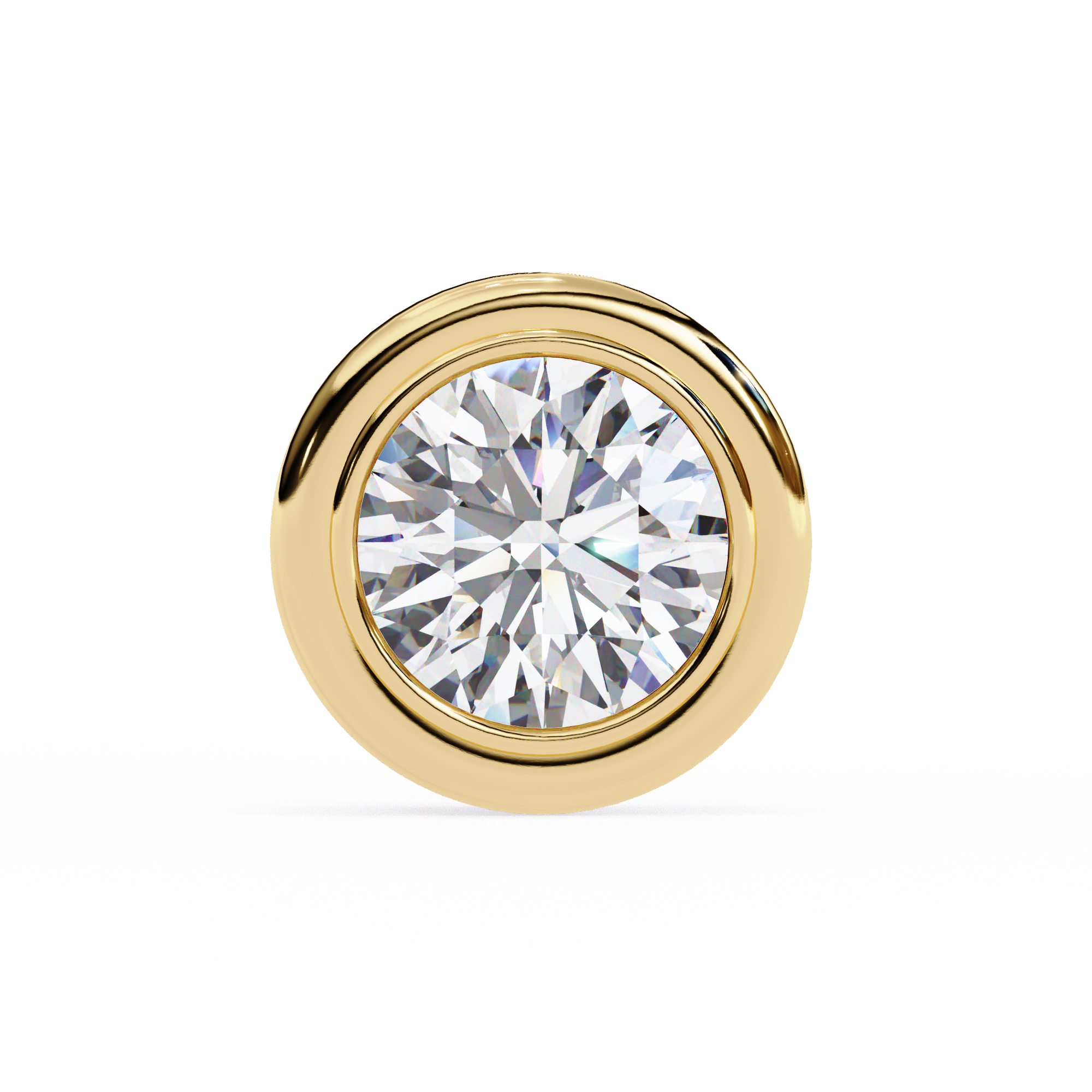 1.50CT Round Diamond Bezel Set Stud Earring - image 1