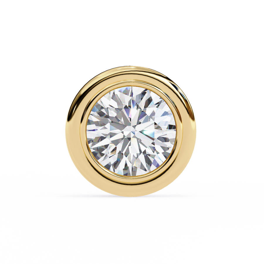 1.50CT Round Diamond Bezel Set Stud Earring - image 1