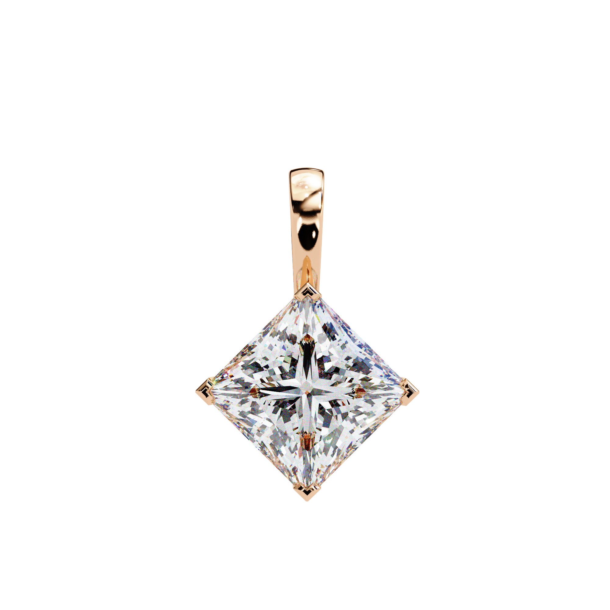 1.50CT Brilliant Princess Cut Pendant - image 2