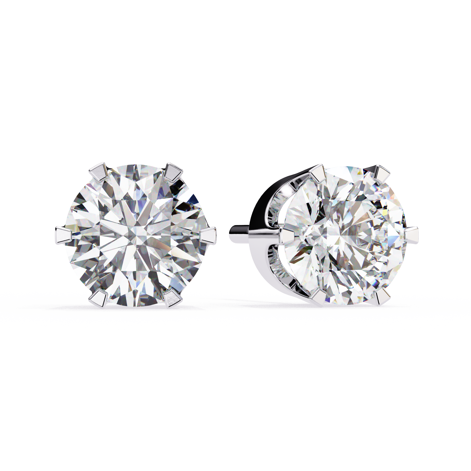 2.00CT Round Diamond Six Prongs Stud Earring - image 3