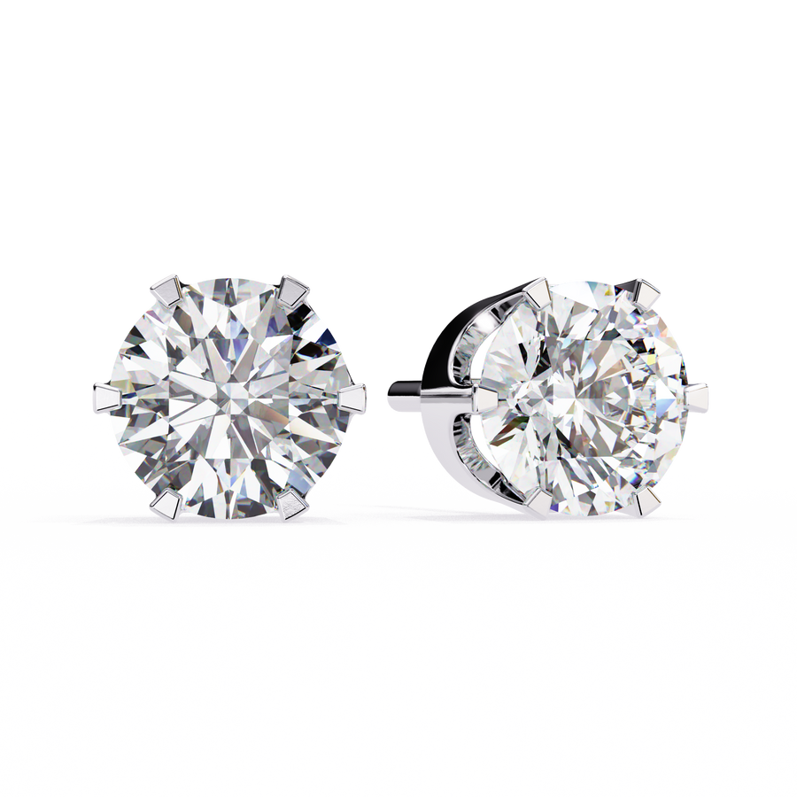 2.00CT Round Diamond Six Prongs Stud Earring - image 3