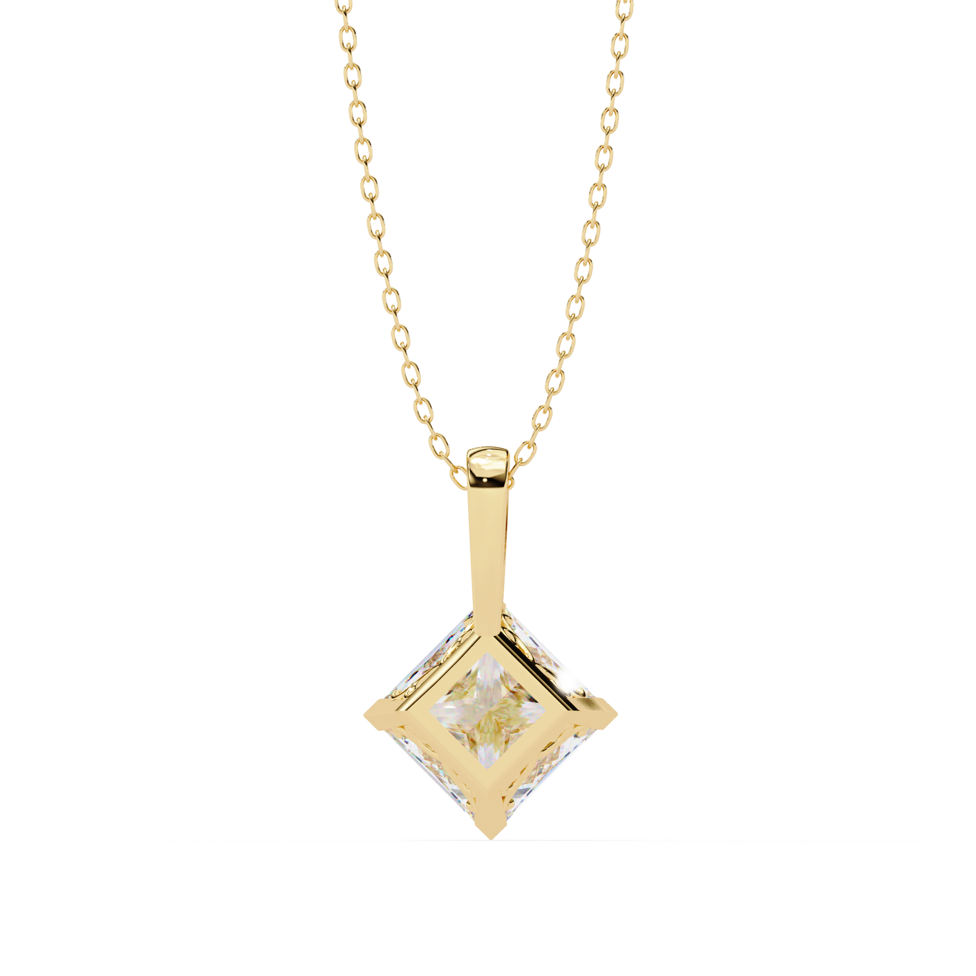 1.50CT Brilliant Princess Cut Pendant - image 8