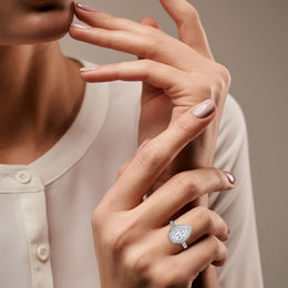 2.00CT Brilliant Pear Halo Pave Shank Ring - image 11
