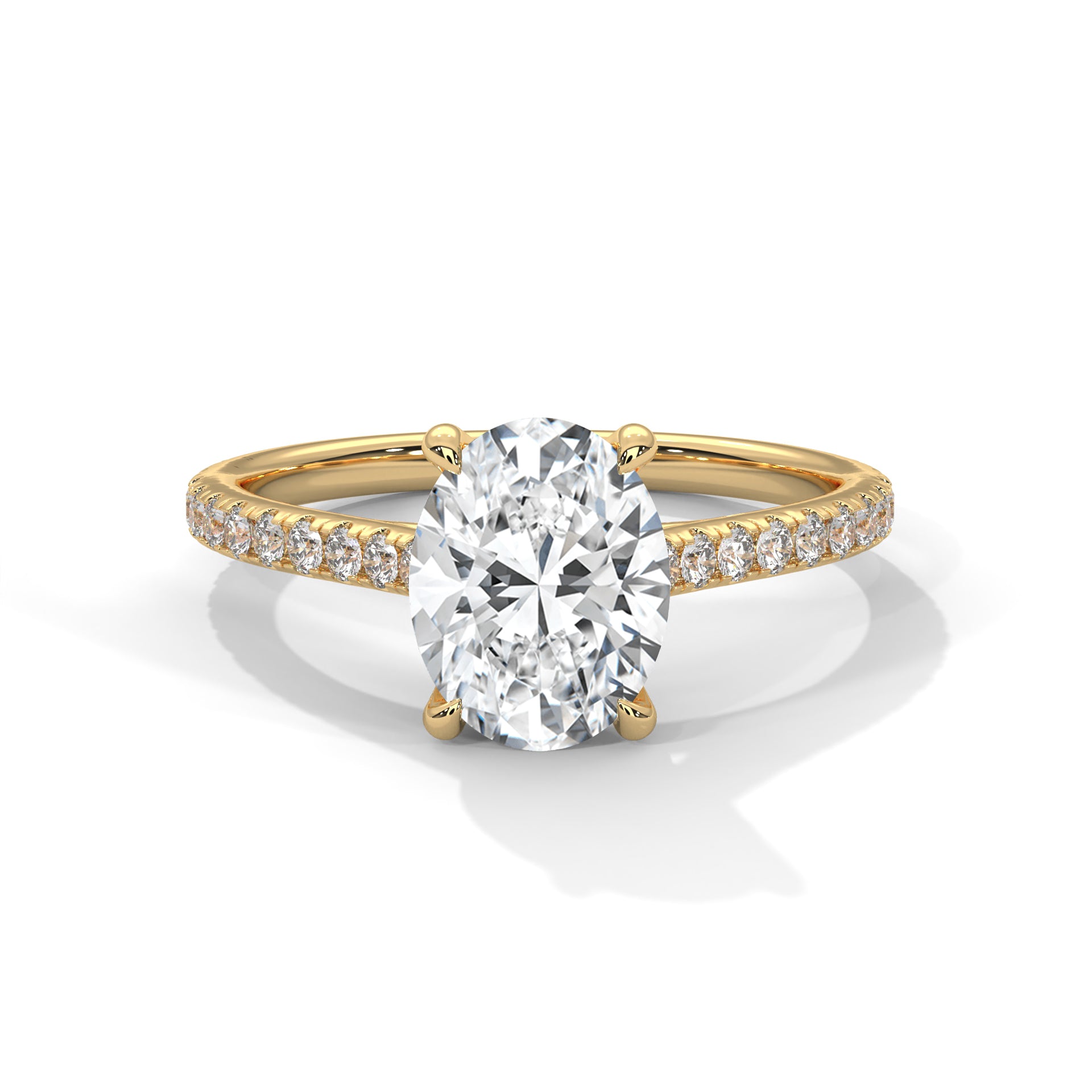 1.50CT Brilliant Oval Diamond Pave Set Ring - image 2