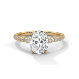 1.50CT Brilliant Oval Diamond Pave Set Ring - image 2