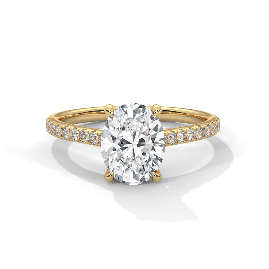 1.50CT Brilliant Oval Diamond Pave Set Ring - image 2