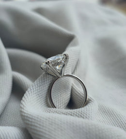 8.00ct Brilliant Round Lab Grown Stone 8 Prongs Crown With Hidden Halo 10kt White Gold Ring - image 1