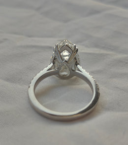 6.00ct Pear Cut Lab Grown Diamond Cathedral Multicolor stone Setting White Gold Ring - image 3