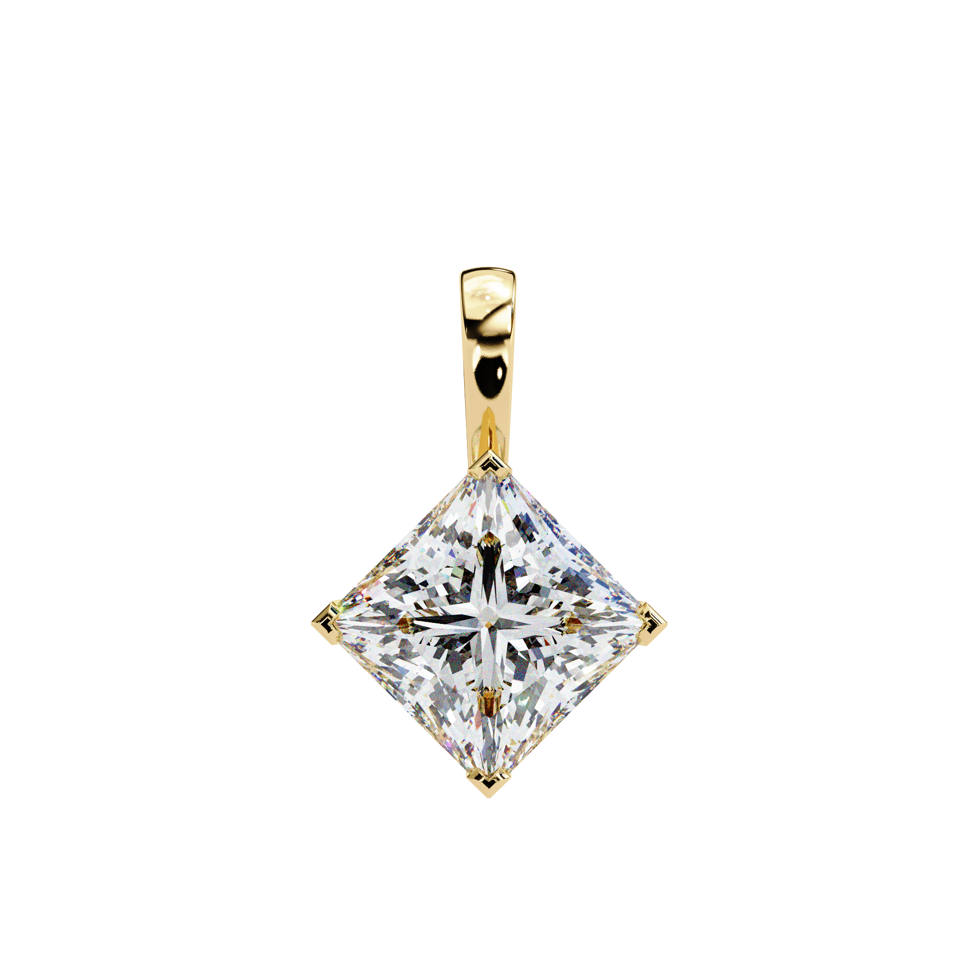 1.50CT Brilliant Princess Cut Pendant - image 3