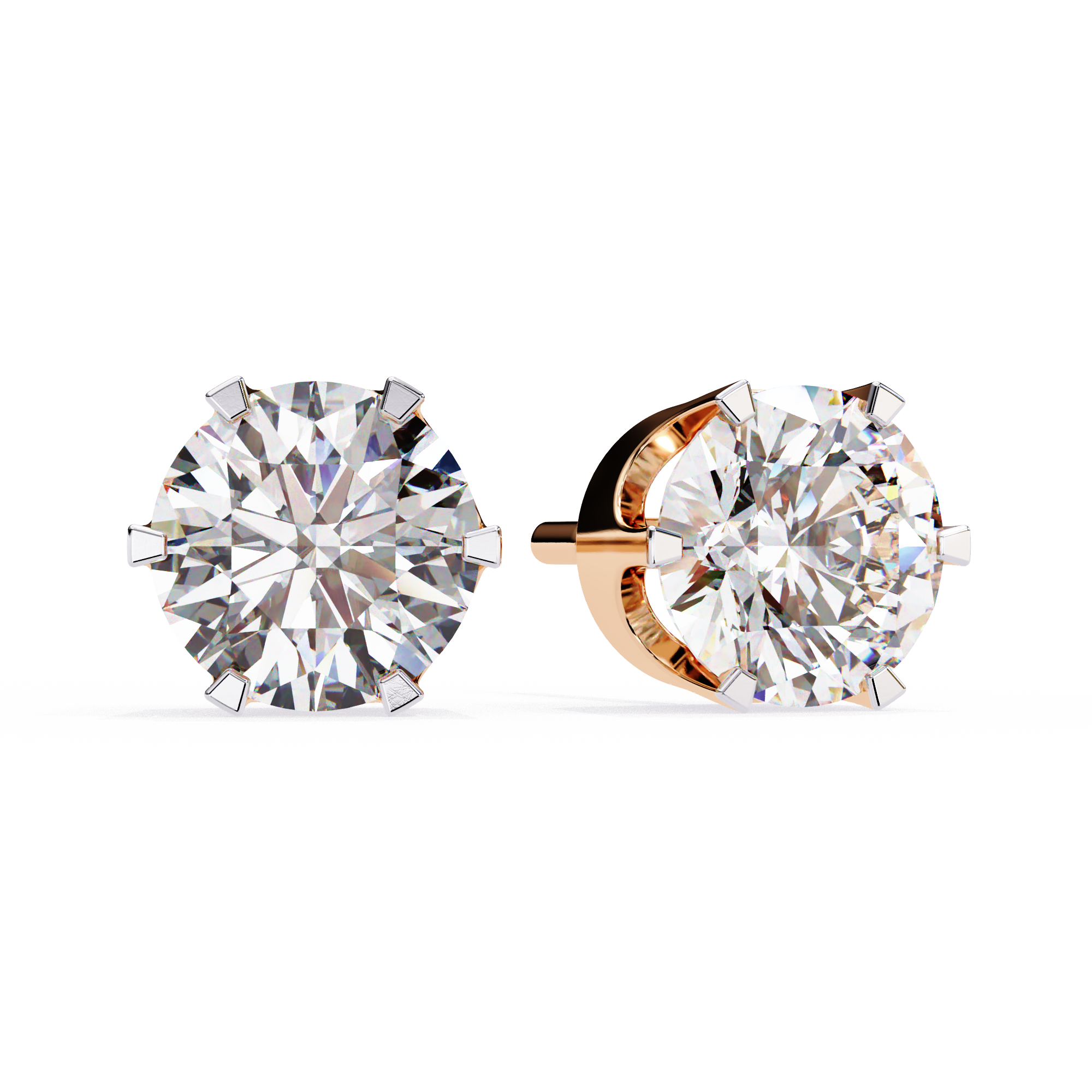 2.00CT Round Diamond Six Prongs Stud Earring - image 2